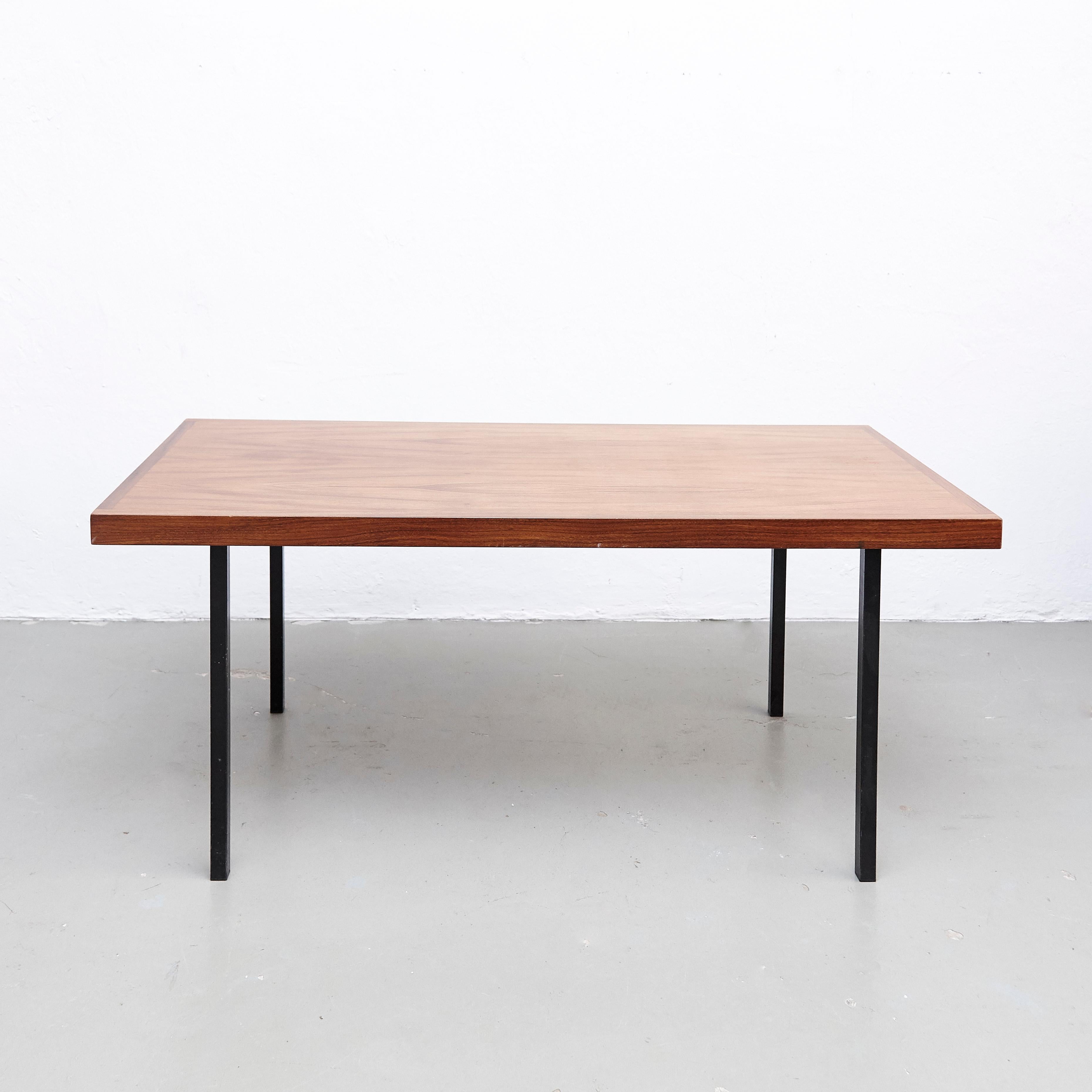 Kho Liang Le, Mid Century Modern, Wood Metal, Dining Table, circa 1950 (Niederländisch)