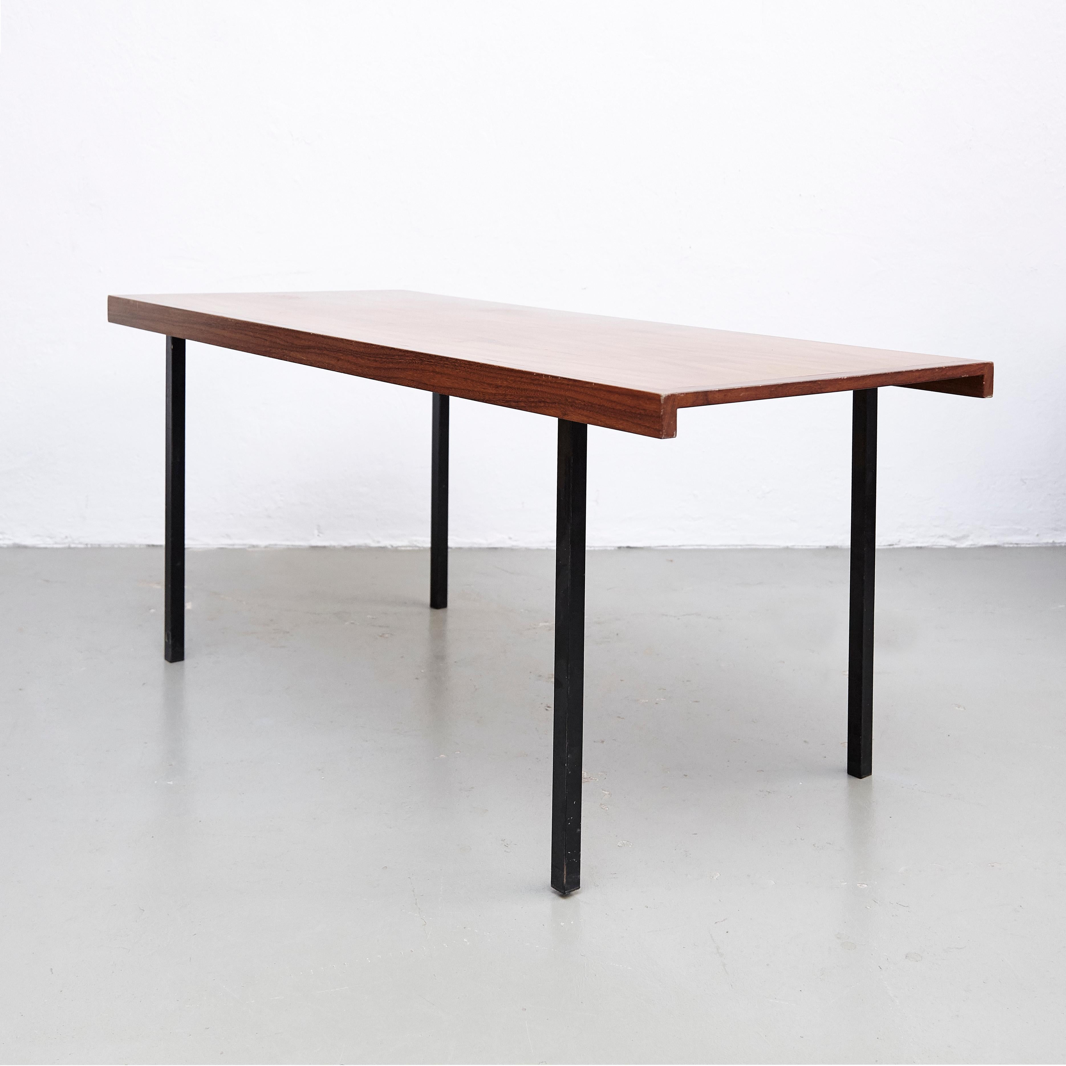 Kho Liang Le, Mid Century Modern, Wood Metal, Dining Table, circa 1950 (Holz)