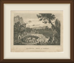 Khoikhoi Court Scene, Southern Africa, Antique Engraving, circa 1820
