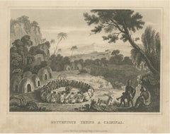 Khoikhoi Court Scene, Southern Africa, Antique Engraving, circa 1820