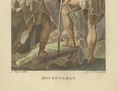 Khoisan Figures of Southern Africa – Ethnographic Engraving (Houzouanas), c.1803