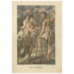 Figures khoisan d
Afrique australe - Gravure ethnographique (Houzouanas), c.1803