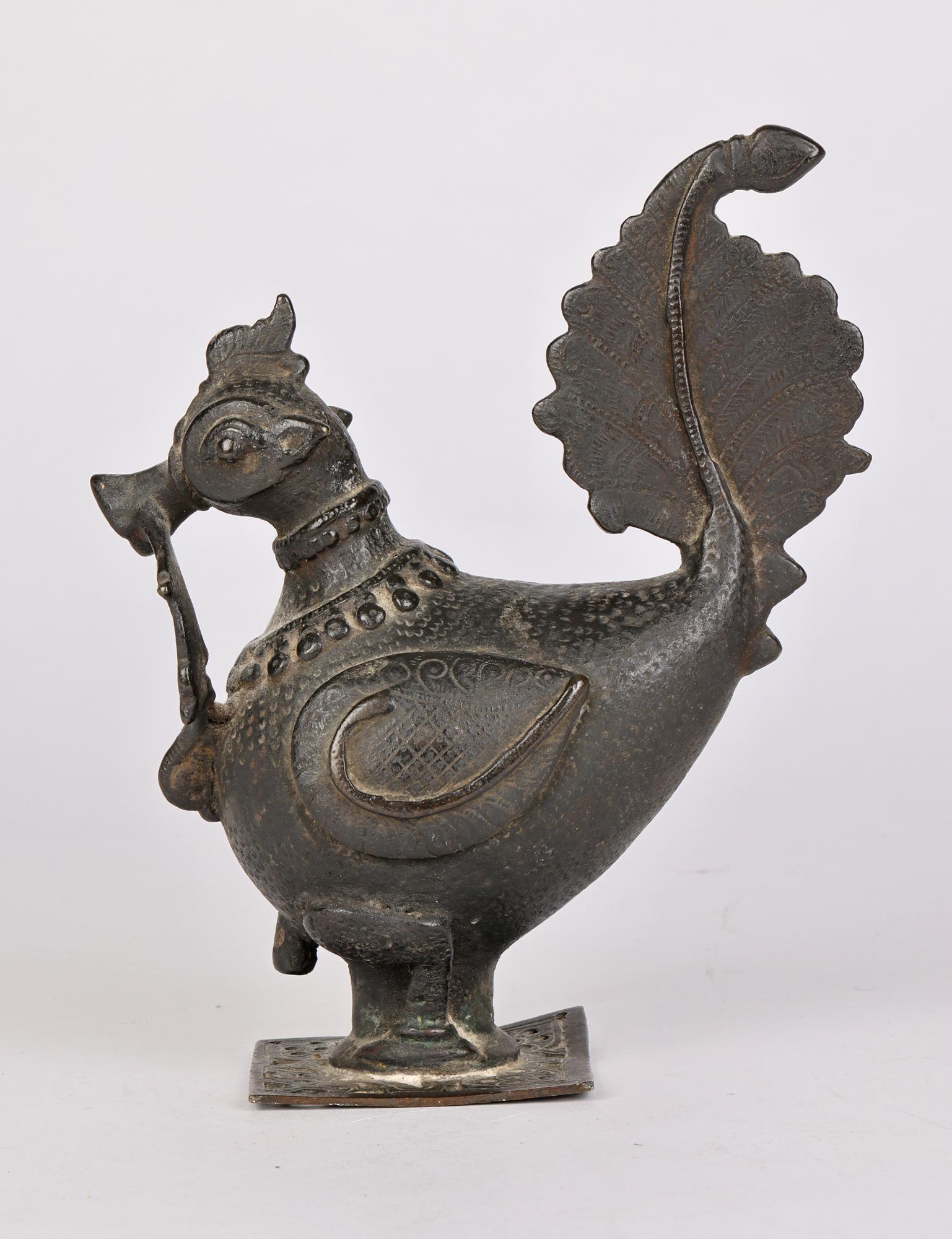 Khond Attributed Bronzed Metal Hamsa Bird Figure from Orsissa, India 4