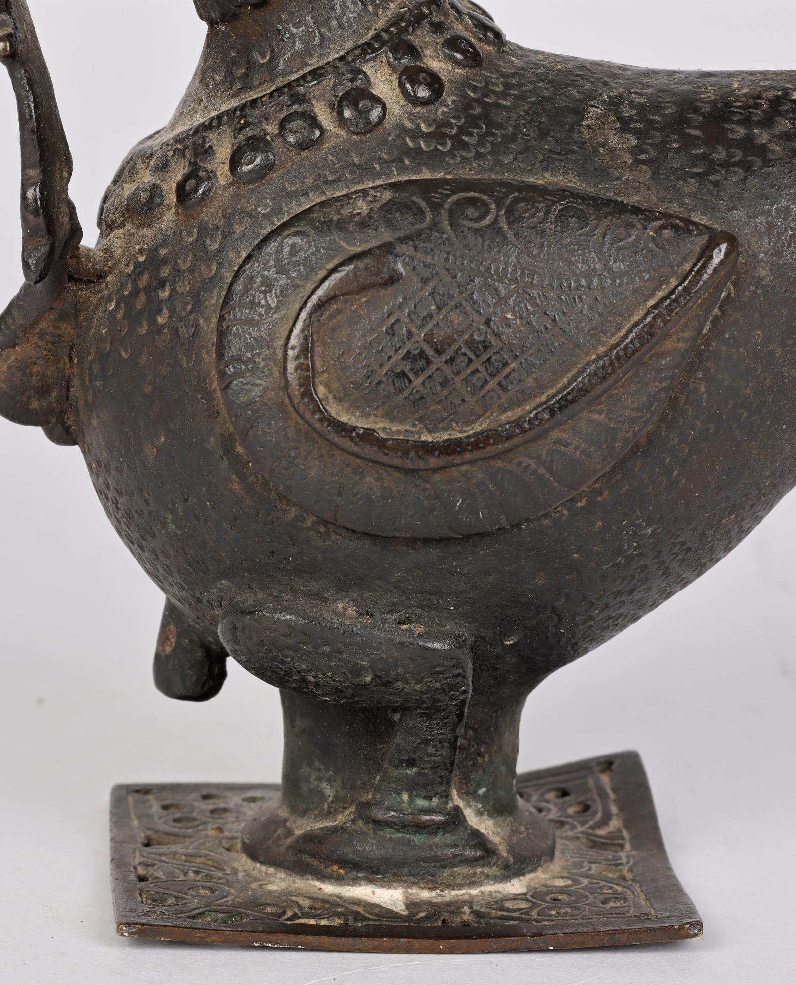 Khond Attributed Bronzed Metal Hamsa Bird Figure from Orsissa, India 7