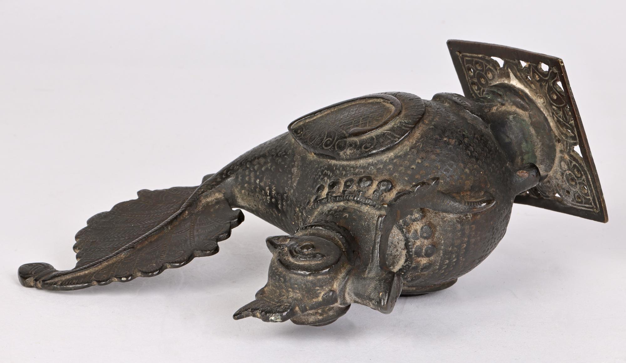 Khond Attributed Bronzed Metal Hamsa Bird Figure from Orsissa, India 9