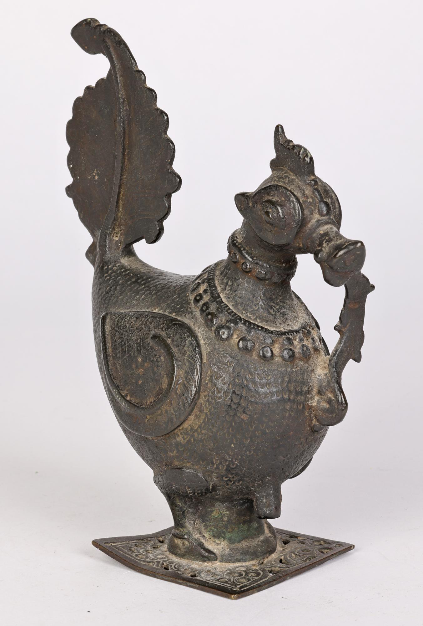 Khond Attributed Bronzed Metal Hamsa Bird Figure from Orsissa, India 10