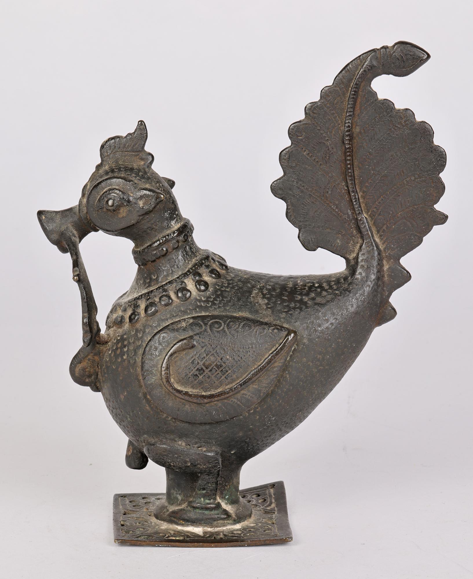 Khond Attributed Bronzed Metal Hamsa Bird Figure from Orsissa, India 1