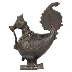 Figure d'oiseau Hamsa en métal bronzé attribuée à Khond d'Orsissa, Inde