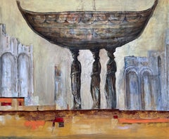 "FORGOTTEN CARYATIDS" Oil Painting 39" x 47" inch by Khoren Keshishyan