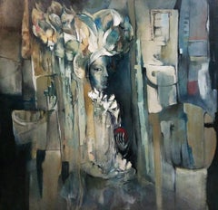 « INVITATION », peinture à l'huile de 36" x 36" pouces par Khoren Keshishyan