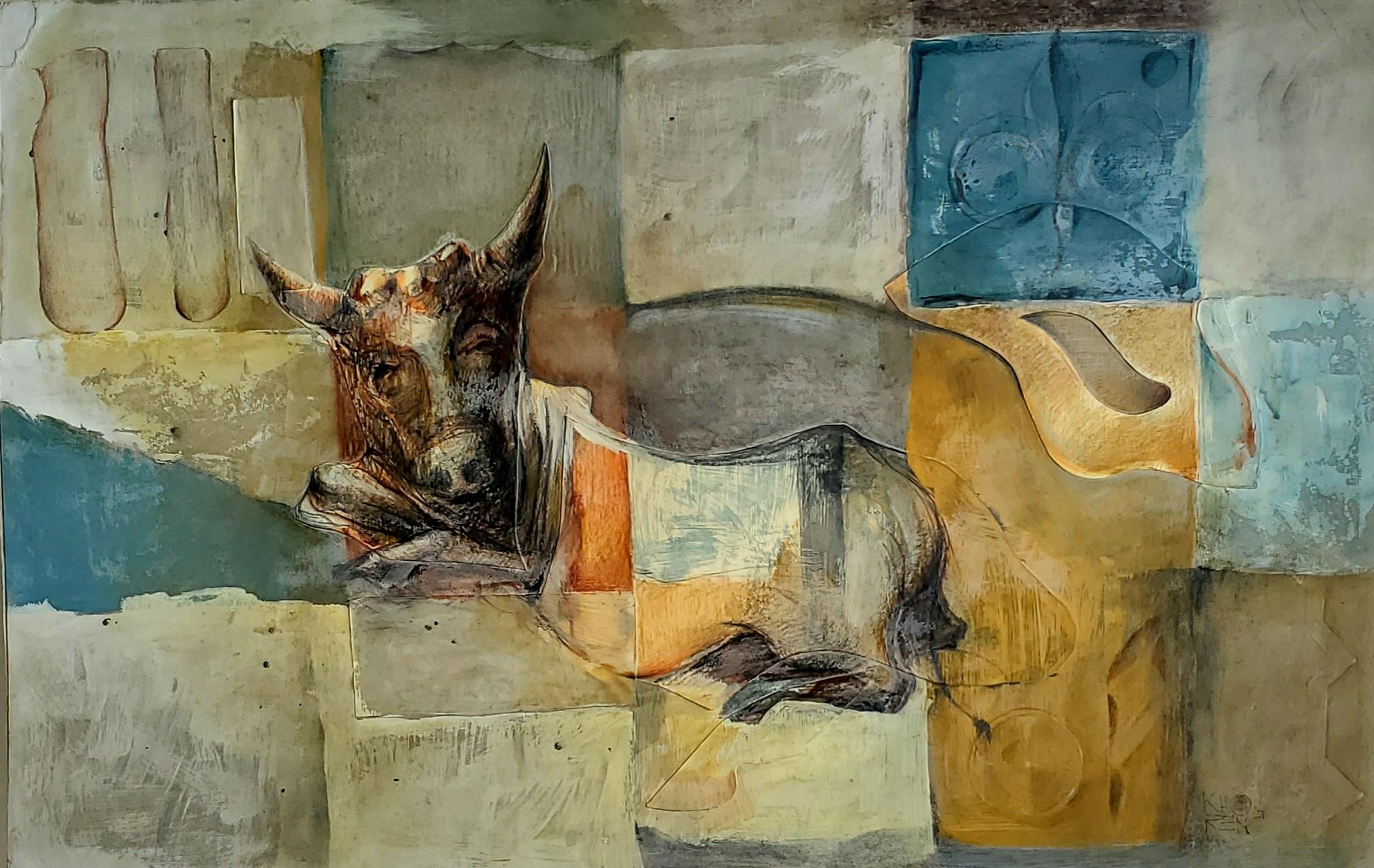 "LA FIESTA" Pintura abstracta de animales 24" x 36" pulgadas por Khoren Keshishyan

Medio: Técnica mixta sobre tabla

Khoren Keshishyan es un célebre pintor y artista armenio-estadounidense cuya singular mezcla de sensibilidad arquitectónica y