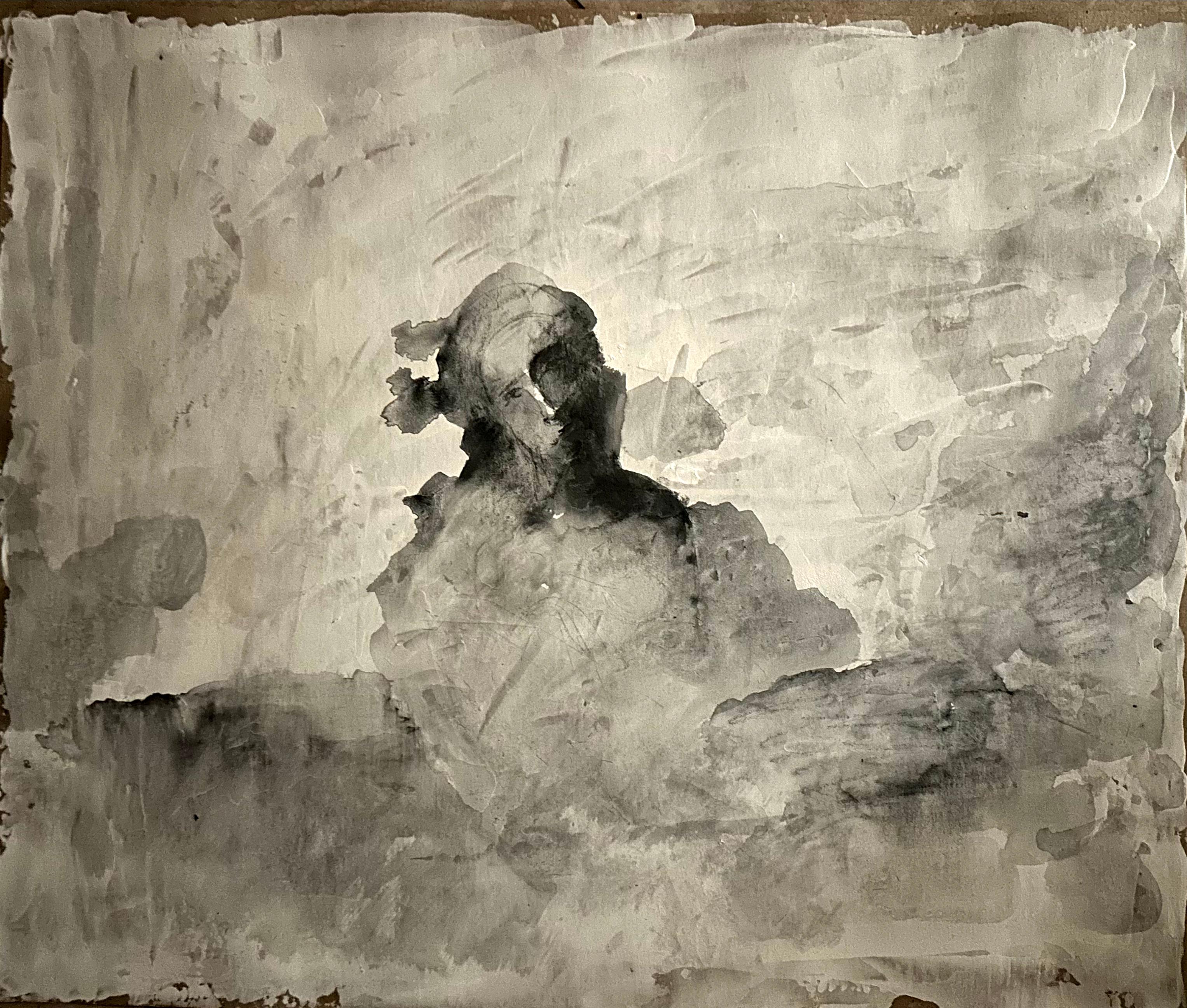 Abstraktes Gemälde „LINDA“ 20" x 25,5" Zoll von Khoren Keshishyan