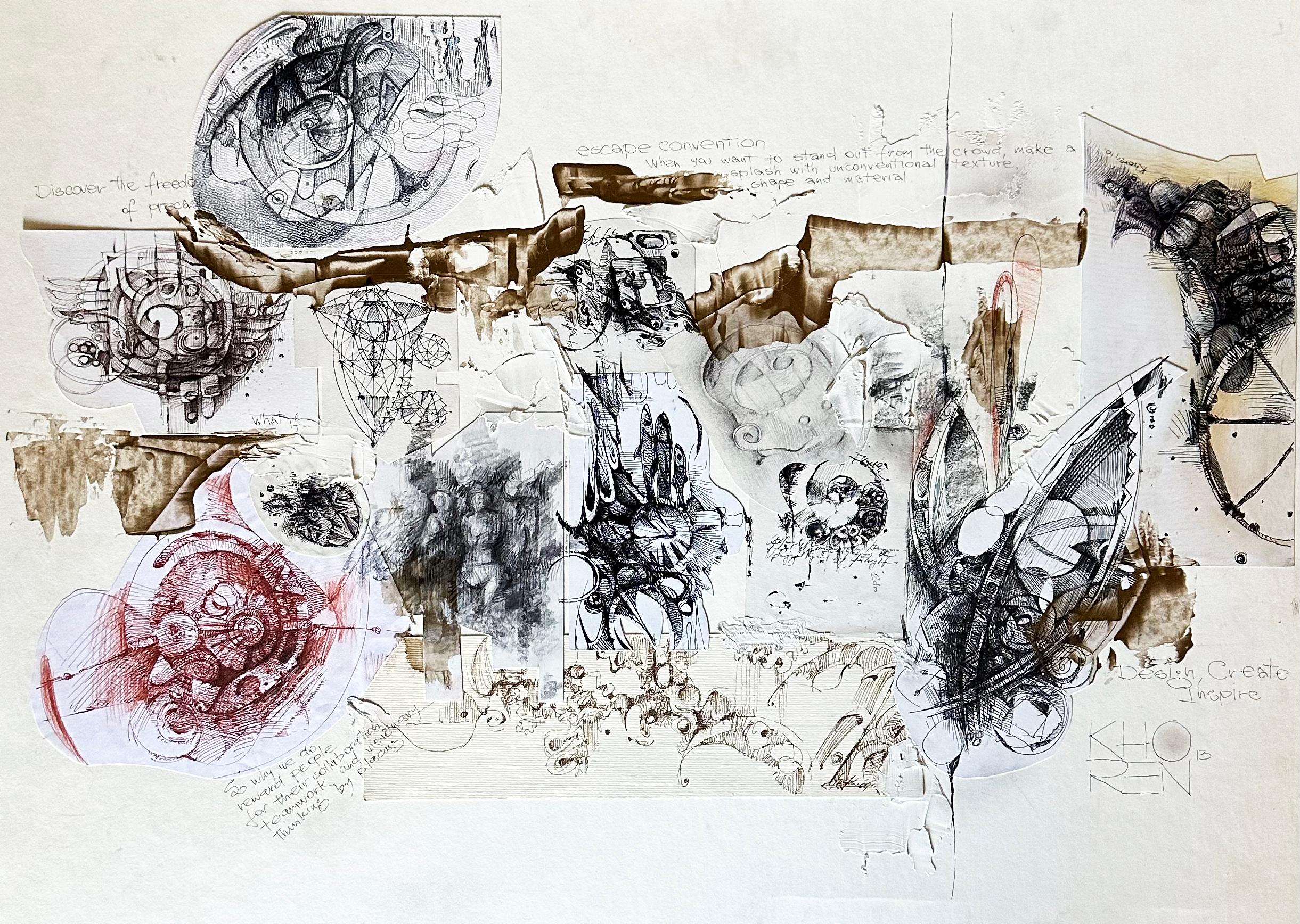 "MEMORIAS" Pintura abstracta 11" x 14" pulgadas por Khoren Keshishyan