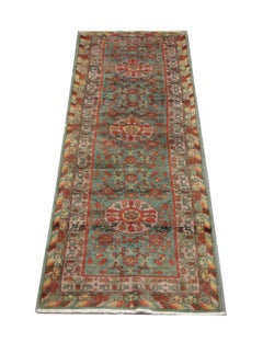 Khotan Antique Rug Handmade Carpet Runner, Vibrant Wool Oriental Rug Runner