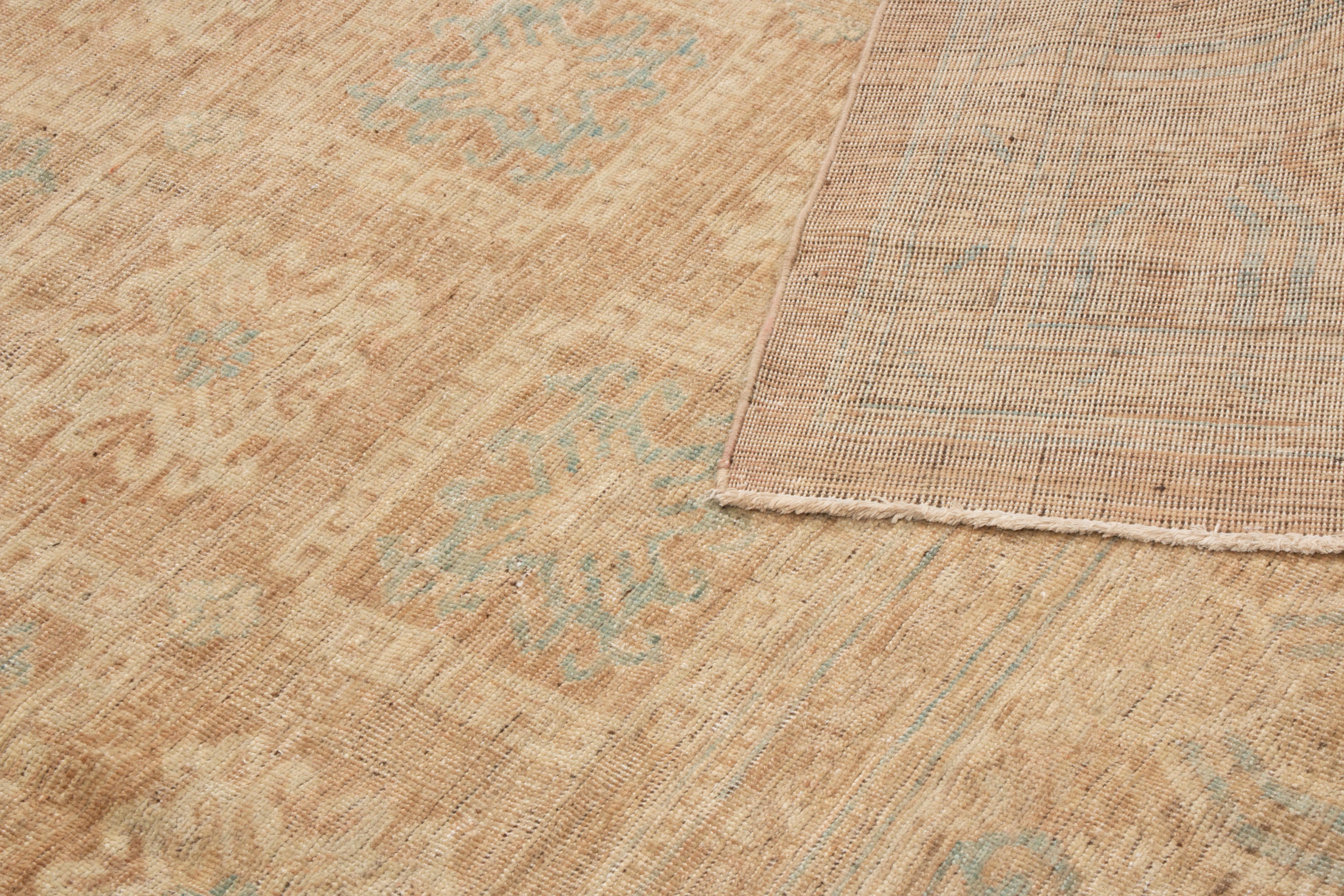 Rug & Kilim's Khotan Blue and Beige Wool Rug In New Condition For Sale In Long Island City, NY