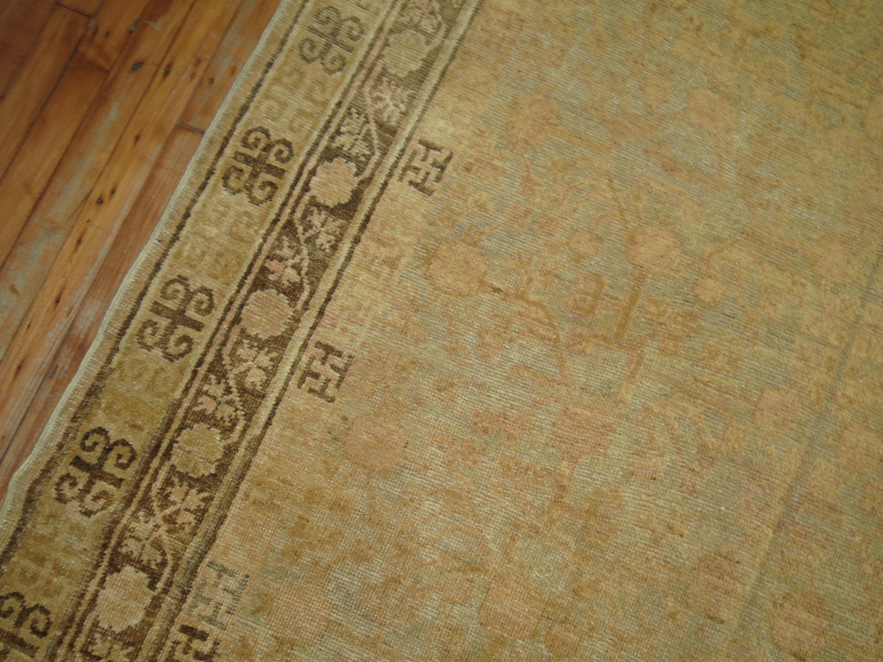 East Turkestani Khotan Carpet in Pale Colors