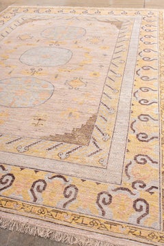 Khotan Carpet with Three Circle Medallions