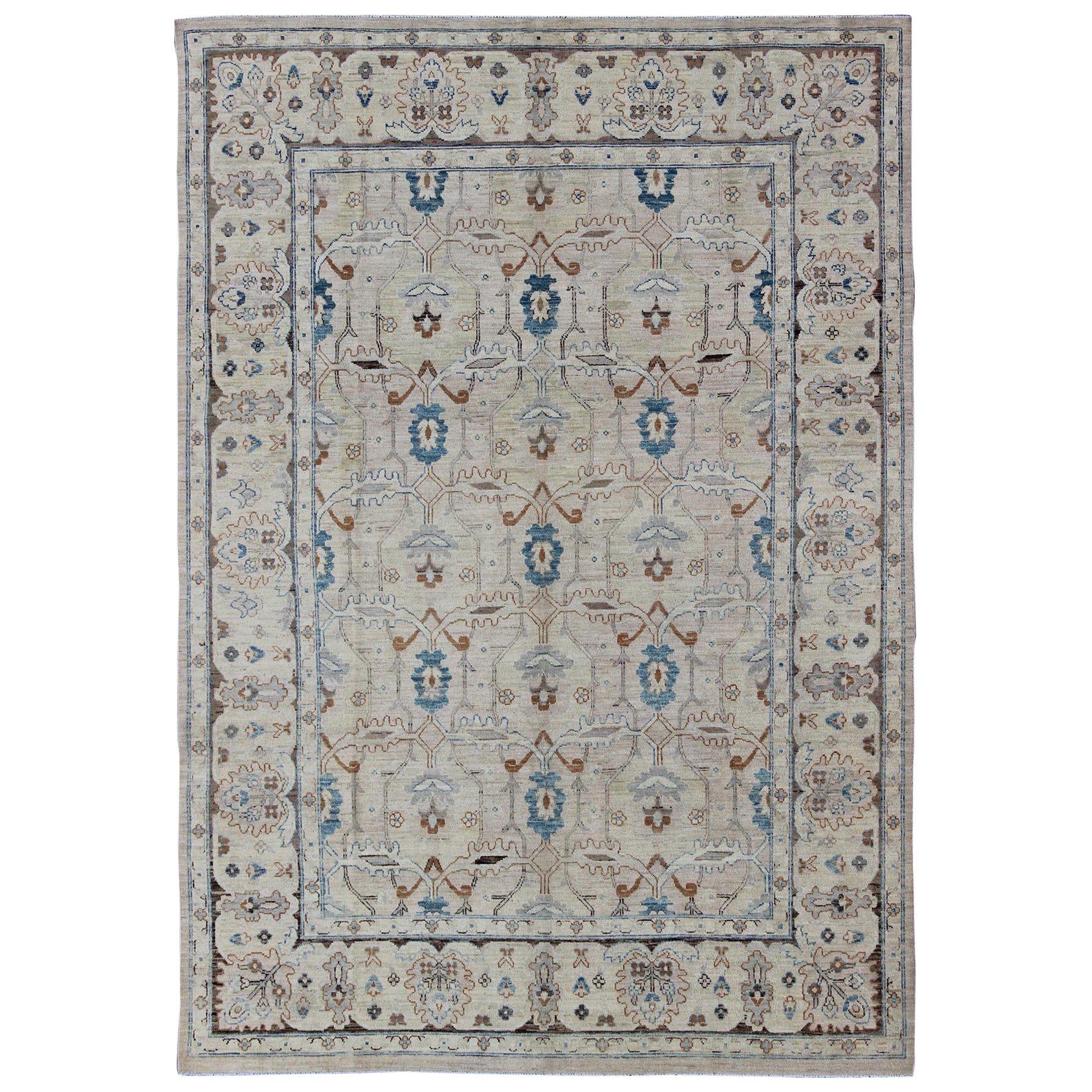 Khotan-Design-Teppich mit geometrischem All-Over-Muster von Keivan Woven Arts