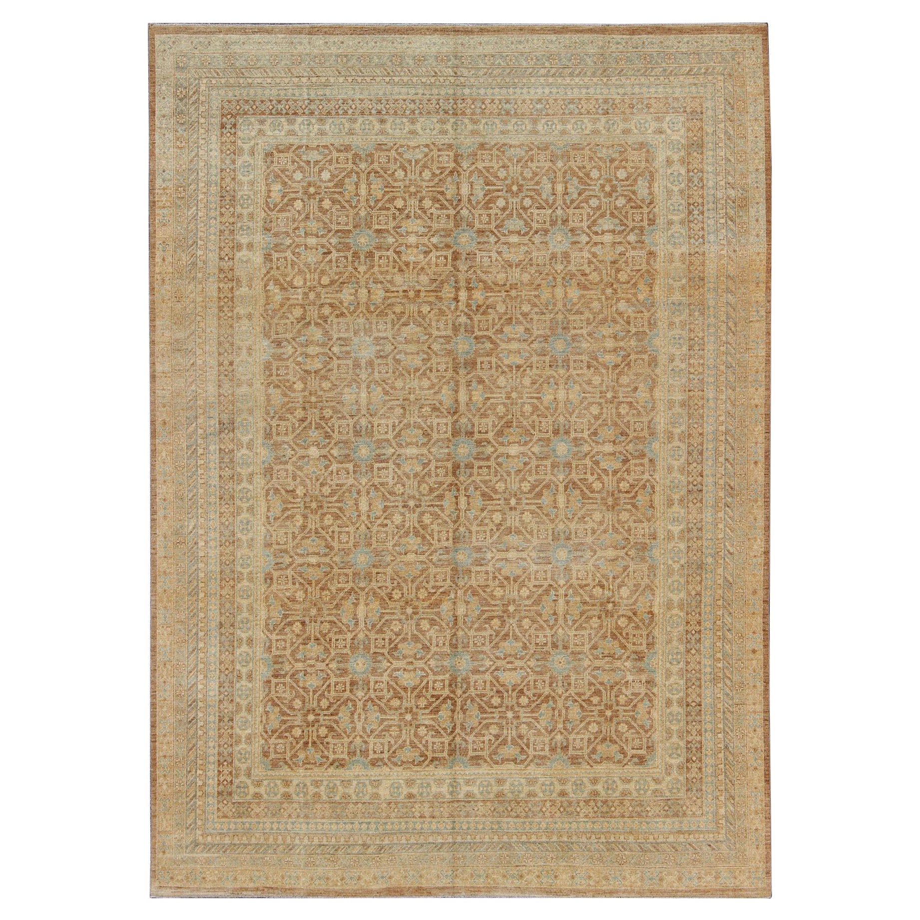 Khotan-Teppich im Khotan-Design mit geometrischem All-Over-Muster von Keivan Woven Arts
