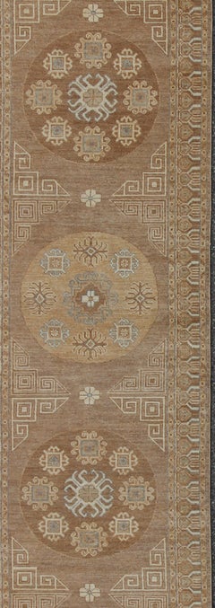 Khotan Design Runner with All-Over Geometric-Circle Medallion Pattern