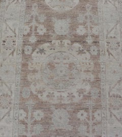 Khotan Design Runner with Geometric-Circle Medallion's by Keivan Woven Arts