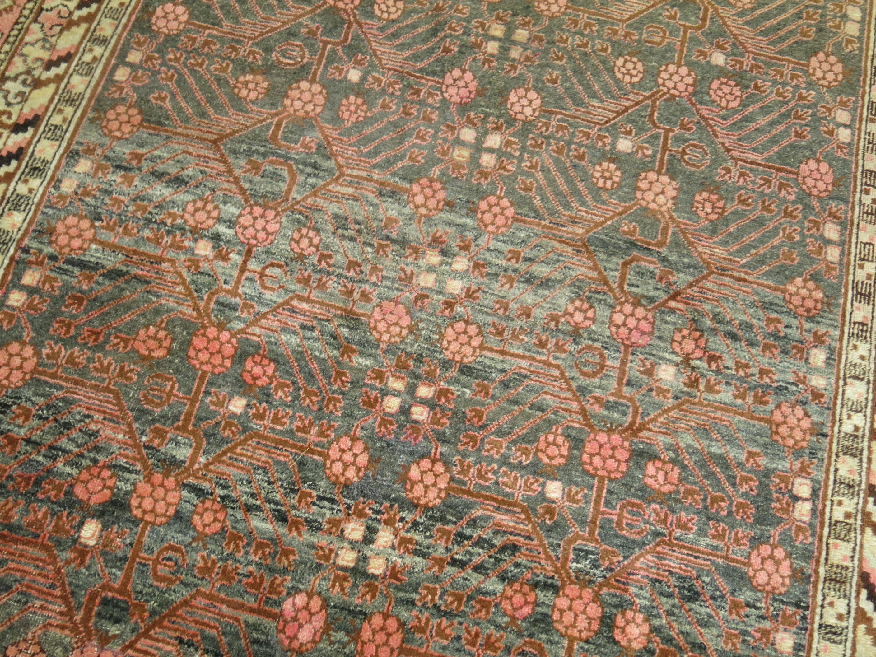 Khotan Gallery Rug In Good Condition For Sale In New York, NY