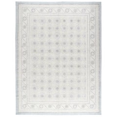 Khotan Hand Knotted Patina Rug in Beige and Blue Colors