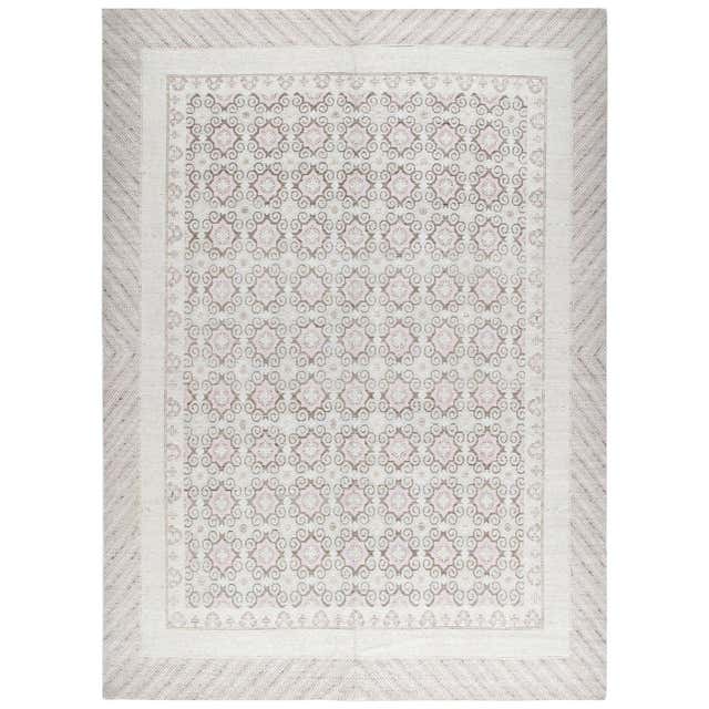 Agra Hand-Knotted Patina Rug in Light Greyish Blue Colors For Sale at ...