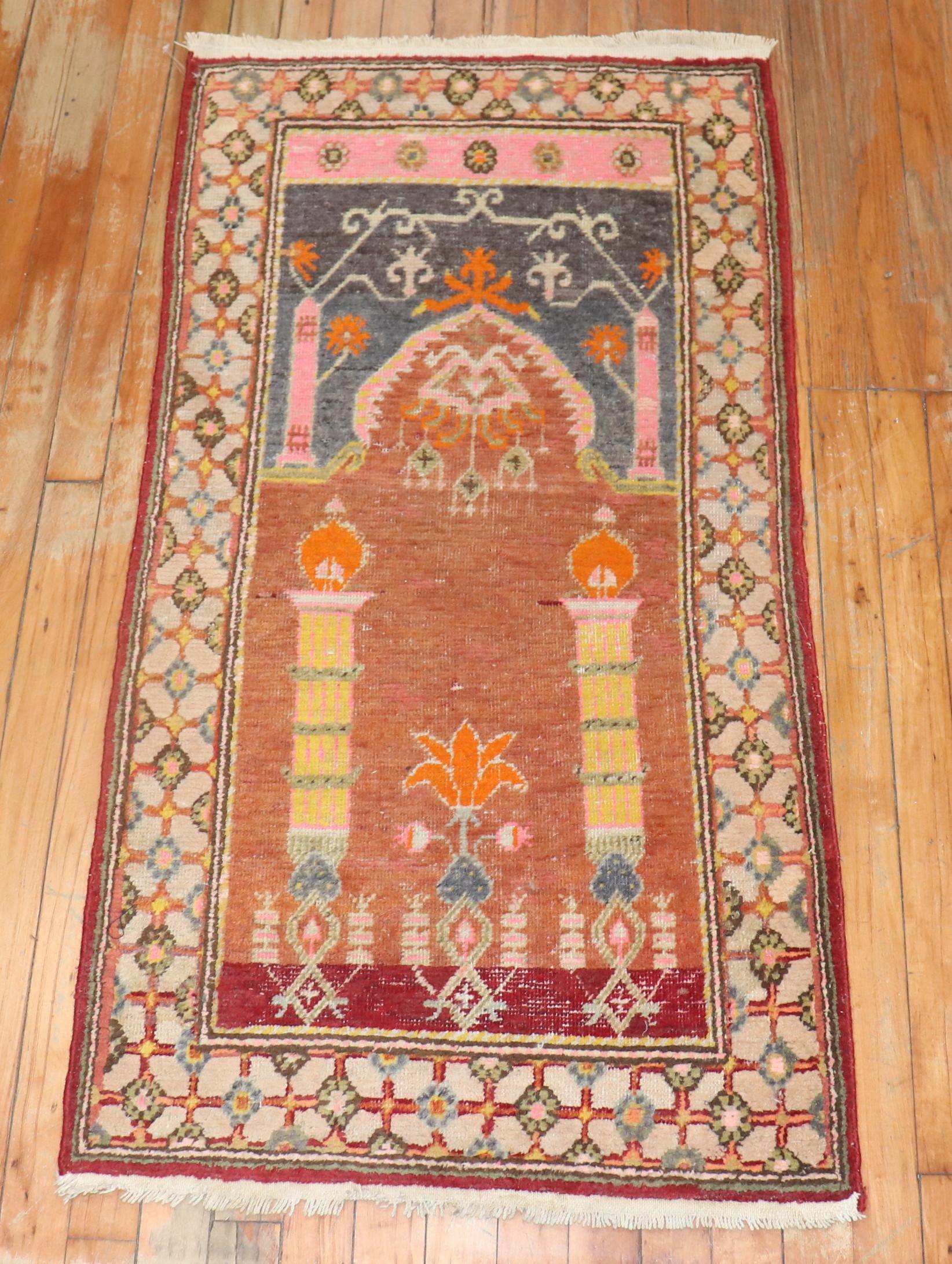 Hand-Knotted Khotan Prayer Rug For Sale