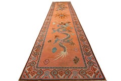 Khotan Rug Dragon Design Salmon Color