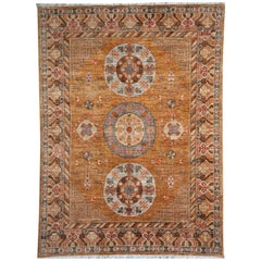 Khotan Stil Teppich Hand geknüpft Zeitgenössische Kamel gefärbt Wolle Bereich Teppich