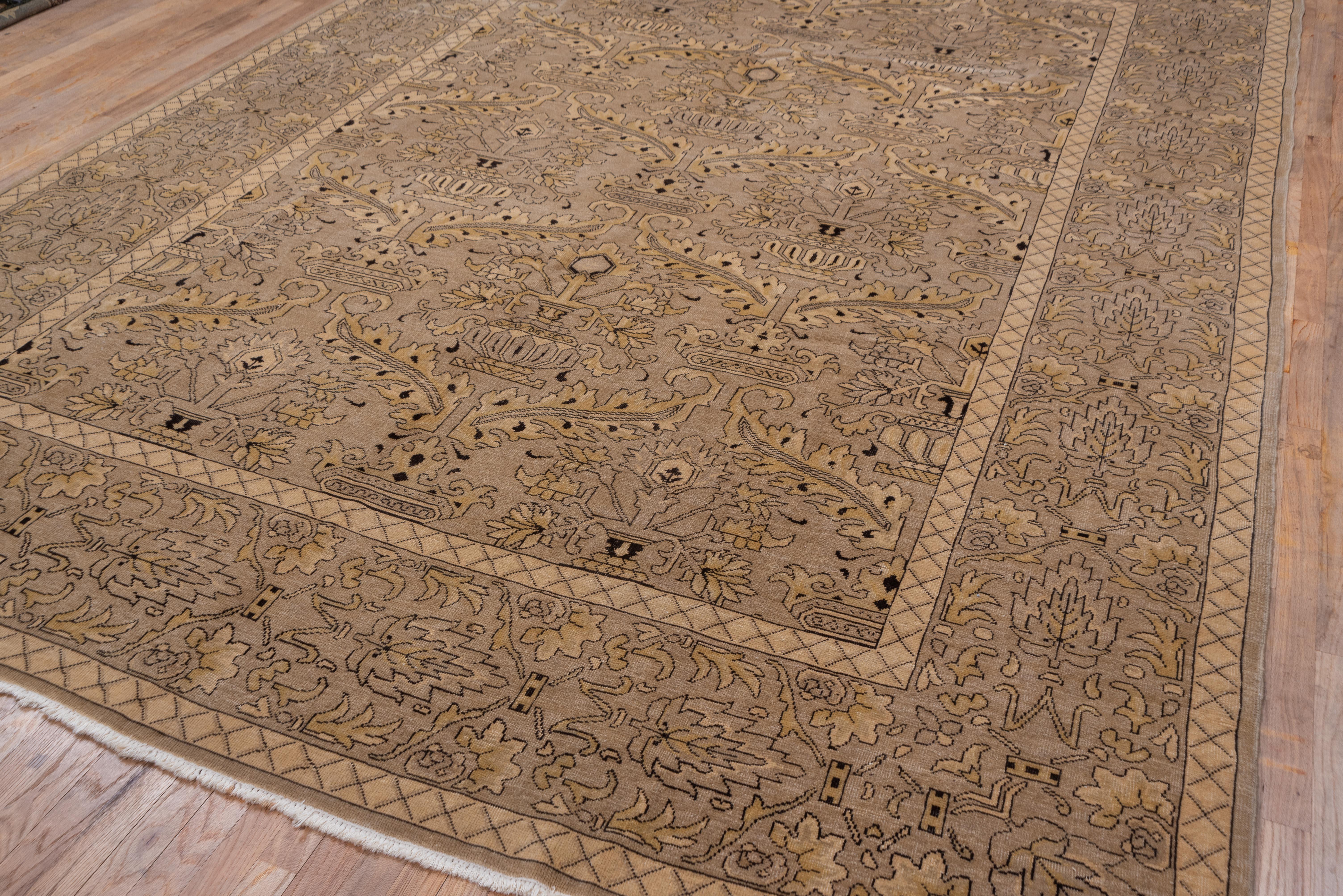 Khotan Rug Taupe Ground with Pomegranate Tree and Tiled Border Design For Sale 2