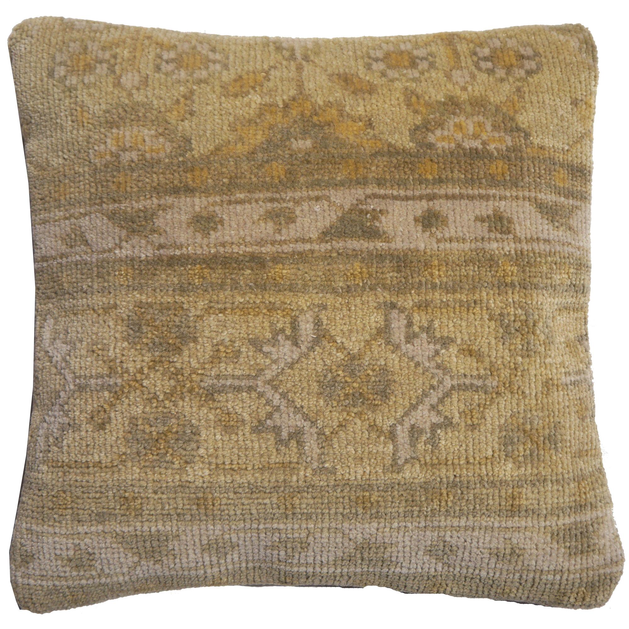 Couvre-oreiller décoratif en tapis noué à la main de Khotan Samarkand
