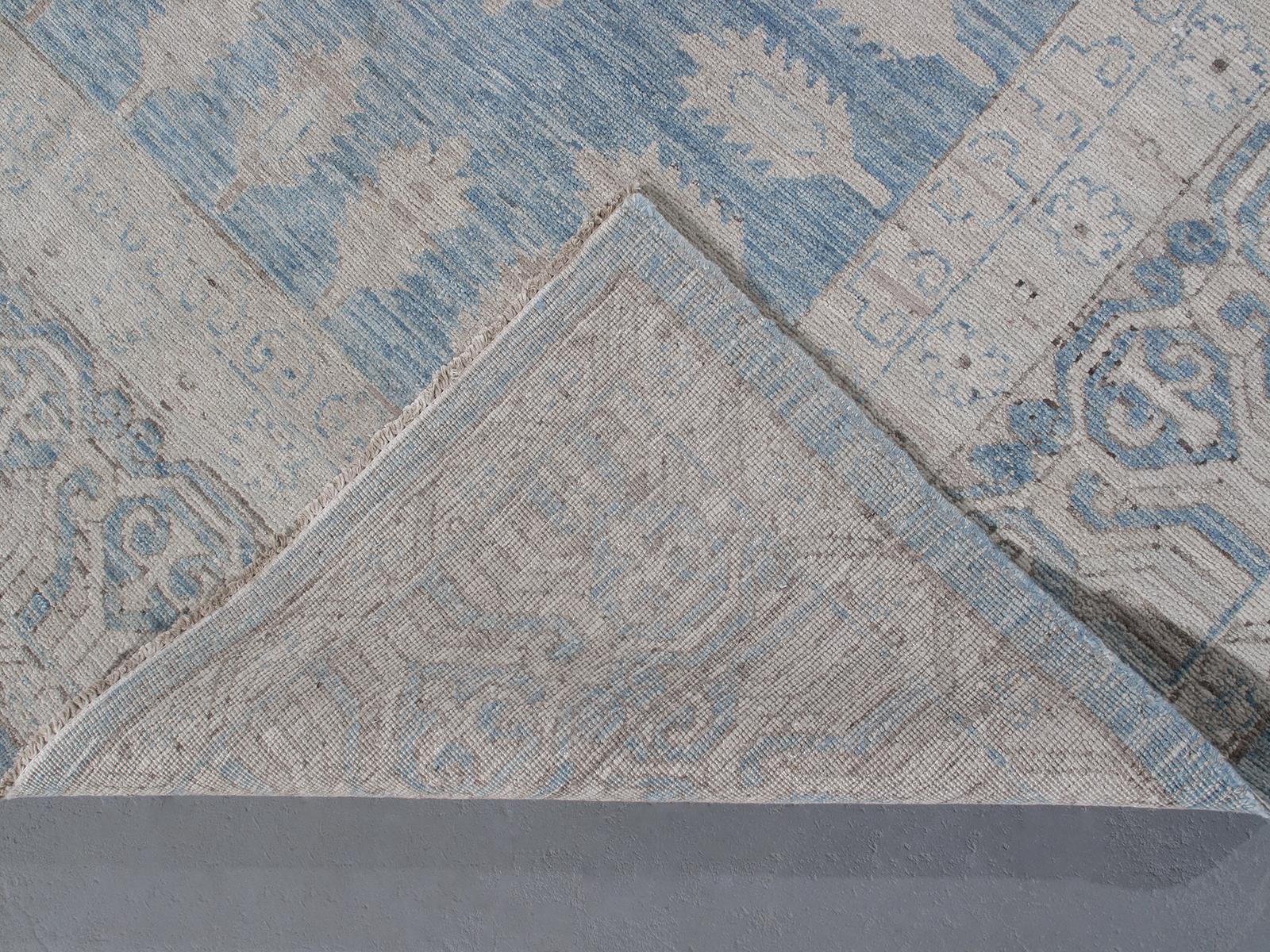 Contemporary Khotan Samarkand Rug with Medallions