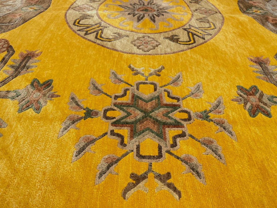 Hand-Knotted Khotan Samarkand Superior Luxury Rug in Silk by Djoharian Design For Sale
