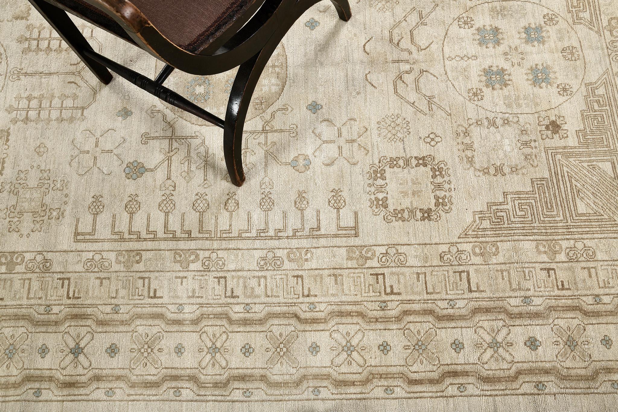 Afghan Khotan Style Revival Rug D5431 For Sale