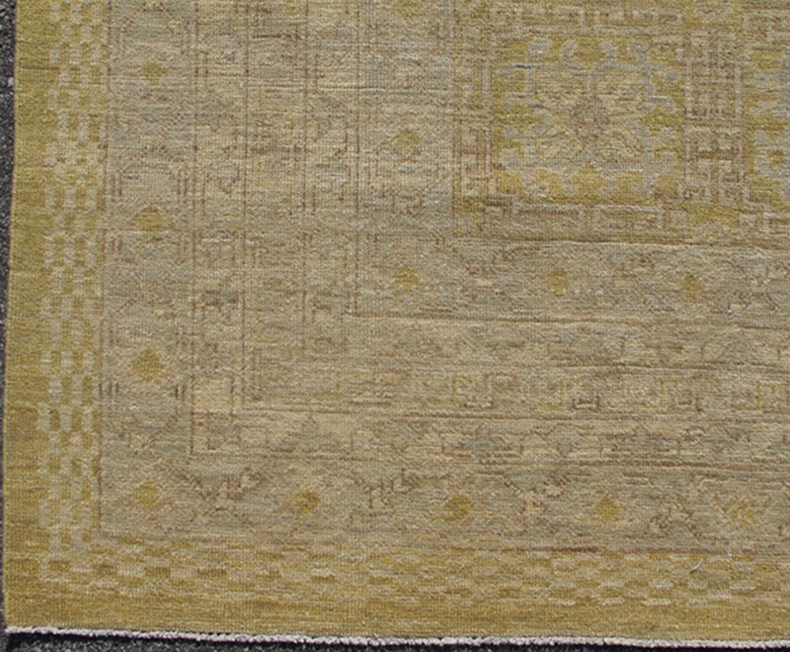 Hand-Knotted Modern Khotan Rug by Keivan Woven Arts with All-Over Pattern  For Sale