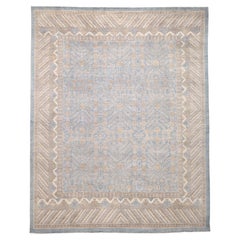 Khoton Blue and Beige Wool Rug 11'11''x15'