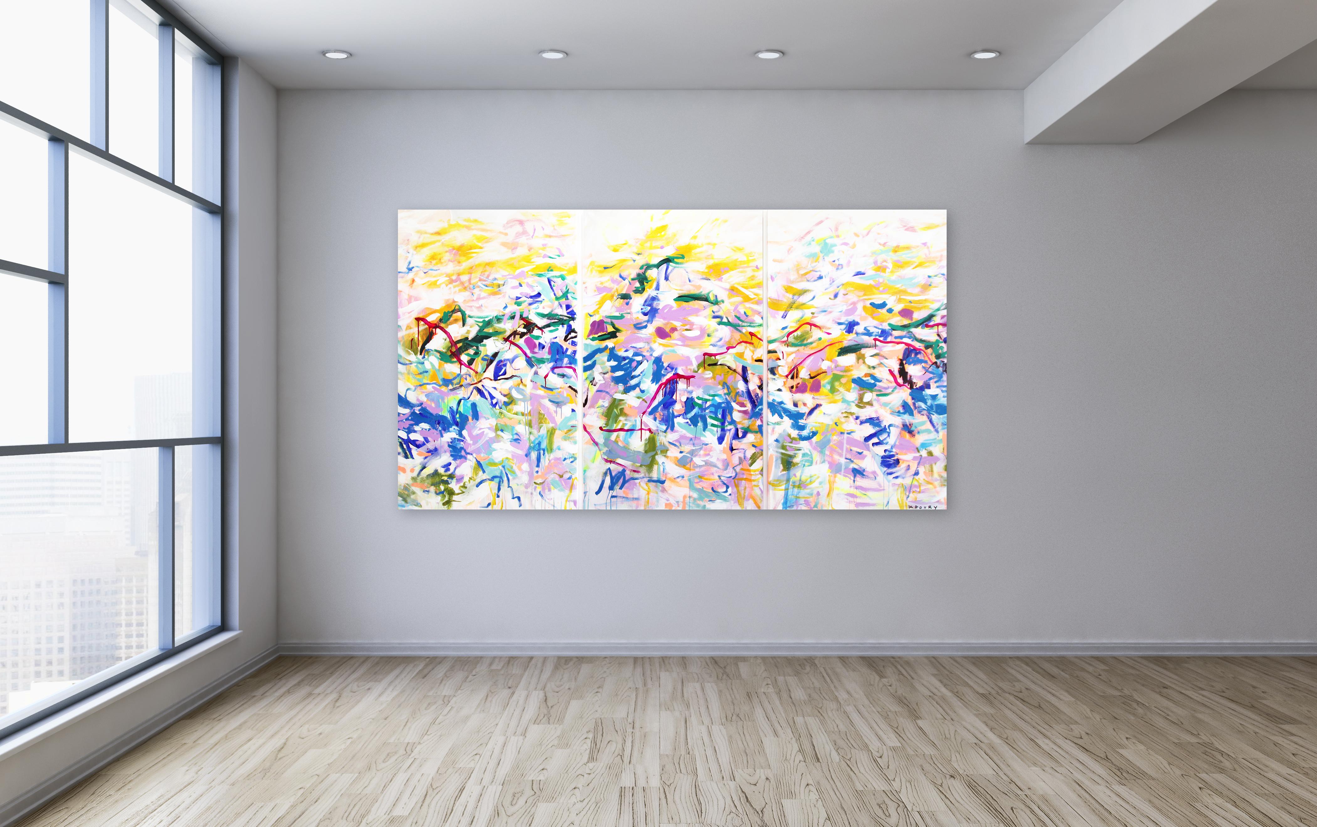 Landscapes I - Oversized Large, Vivid Pastel Abstract Original Painting For Sale 3