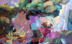 "Shirin (Sweetness)" Painting 43" x 71" inch by Khrushed Khalilov