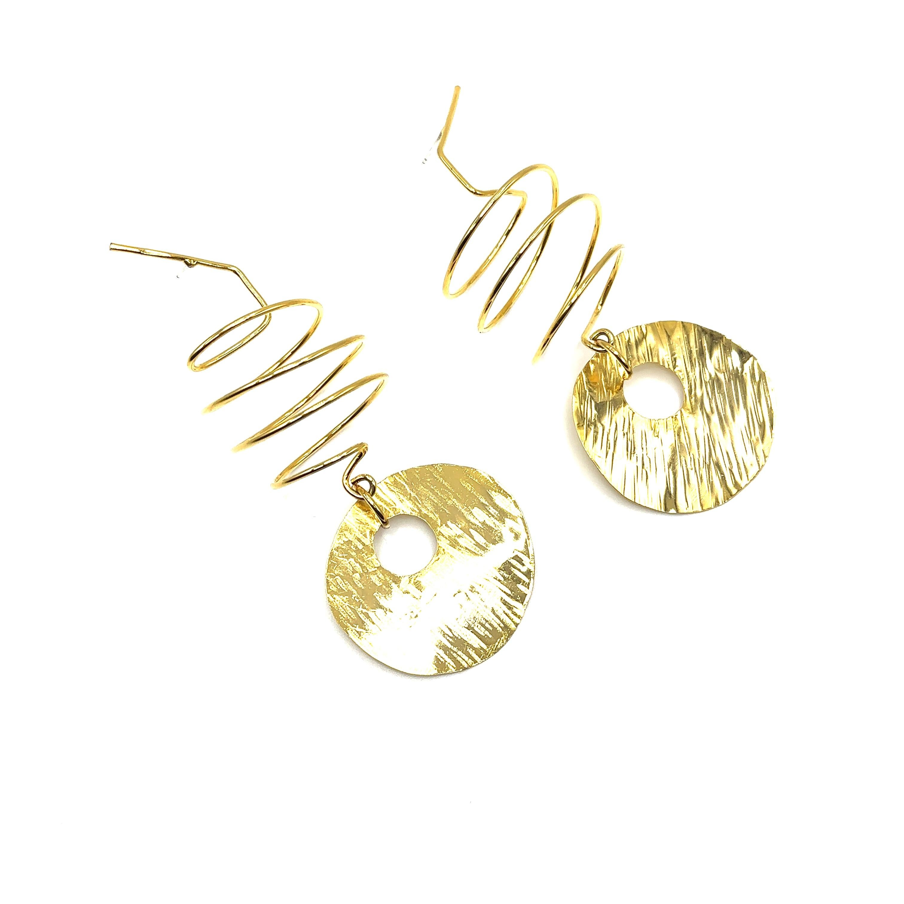 Contemporary Khrysty - Dangle Earrings 14k Gold Plated  For Sale
