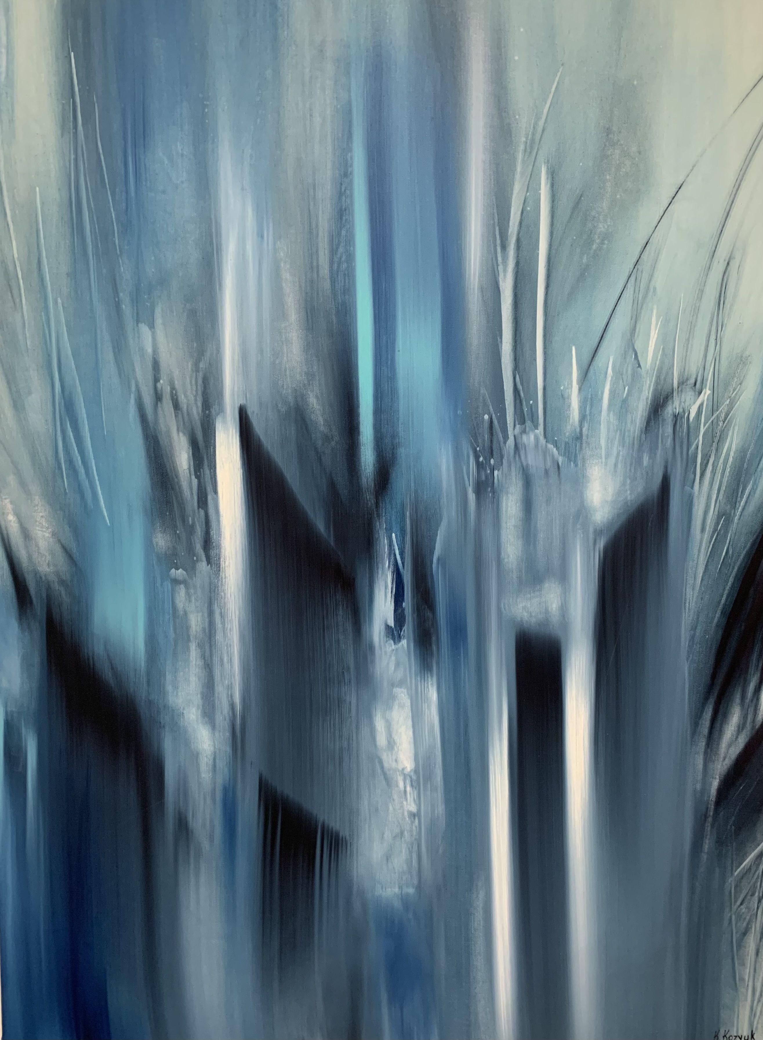 Abstract Painting de Khrystyna Kozyuk - Crystal City, Pintura, Óleo sobre lienzo
