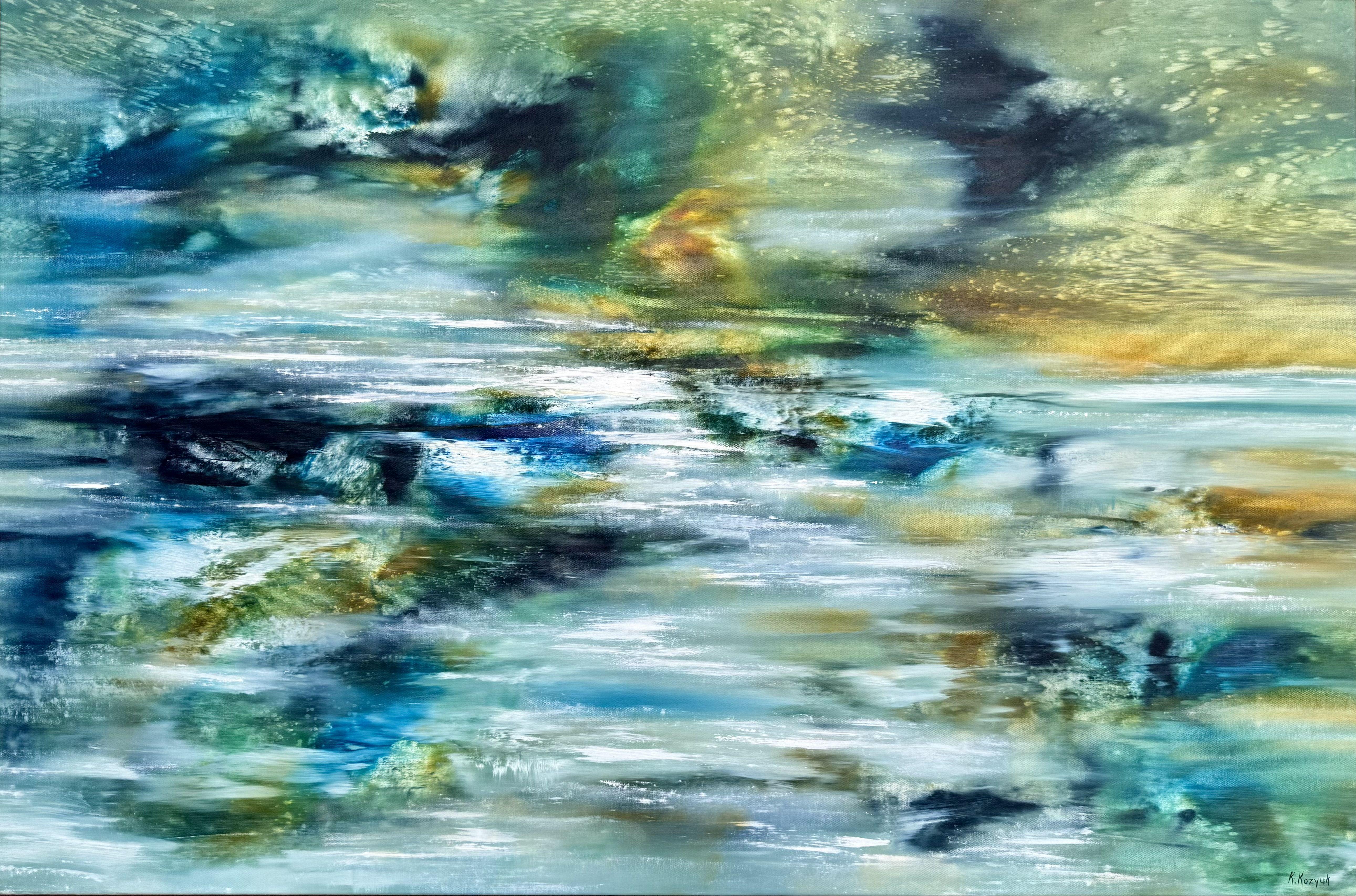 Khrystyna Kozyuk Abstract Painting - Day at the Ocean, Painting, Oil on Canvas