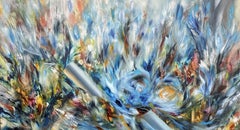 Flowers by the Creek II, Painting, Oil on Canvas