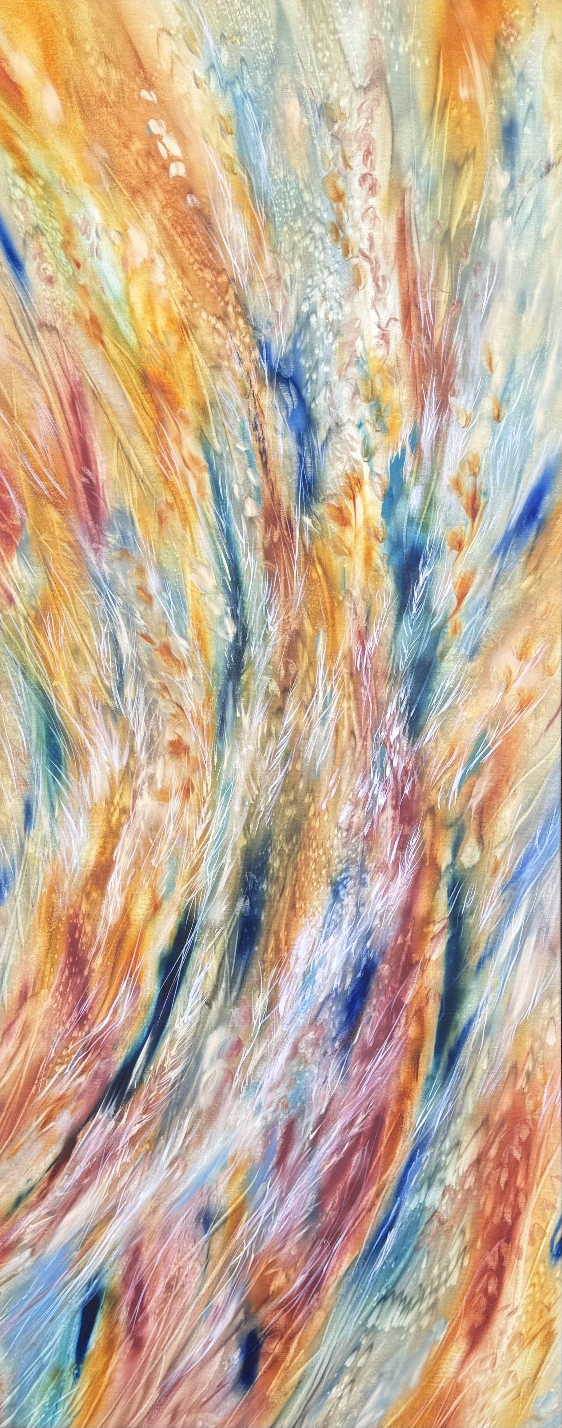 Khrystyna Kozyuk Abstract Painting - Heaven's Feathers, Painting, Oil on Canvas