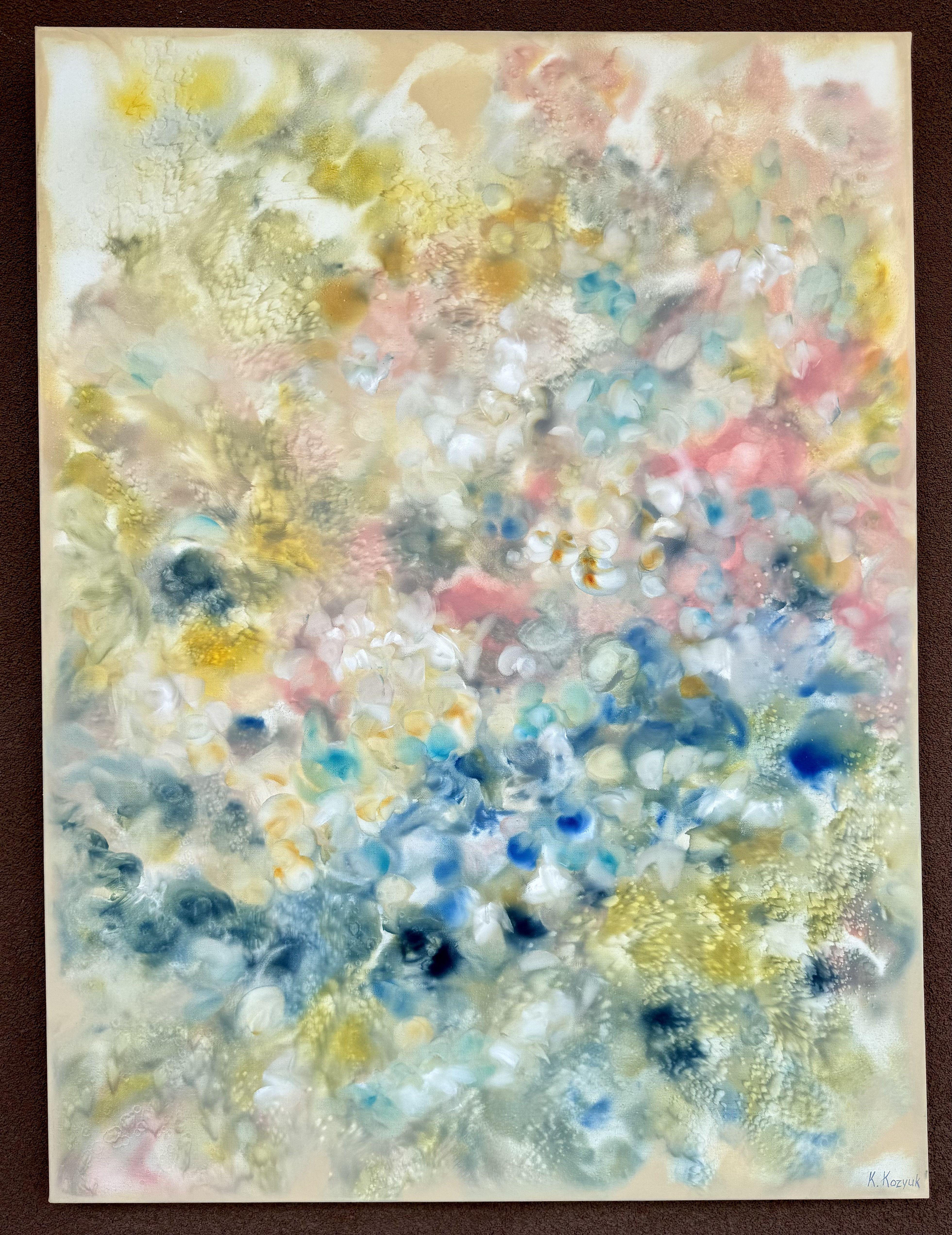 Abstract Painting di Khrystyna Kozyuk - Ortensia I, Dipinto, Olio su tela