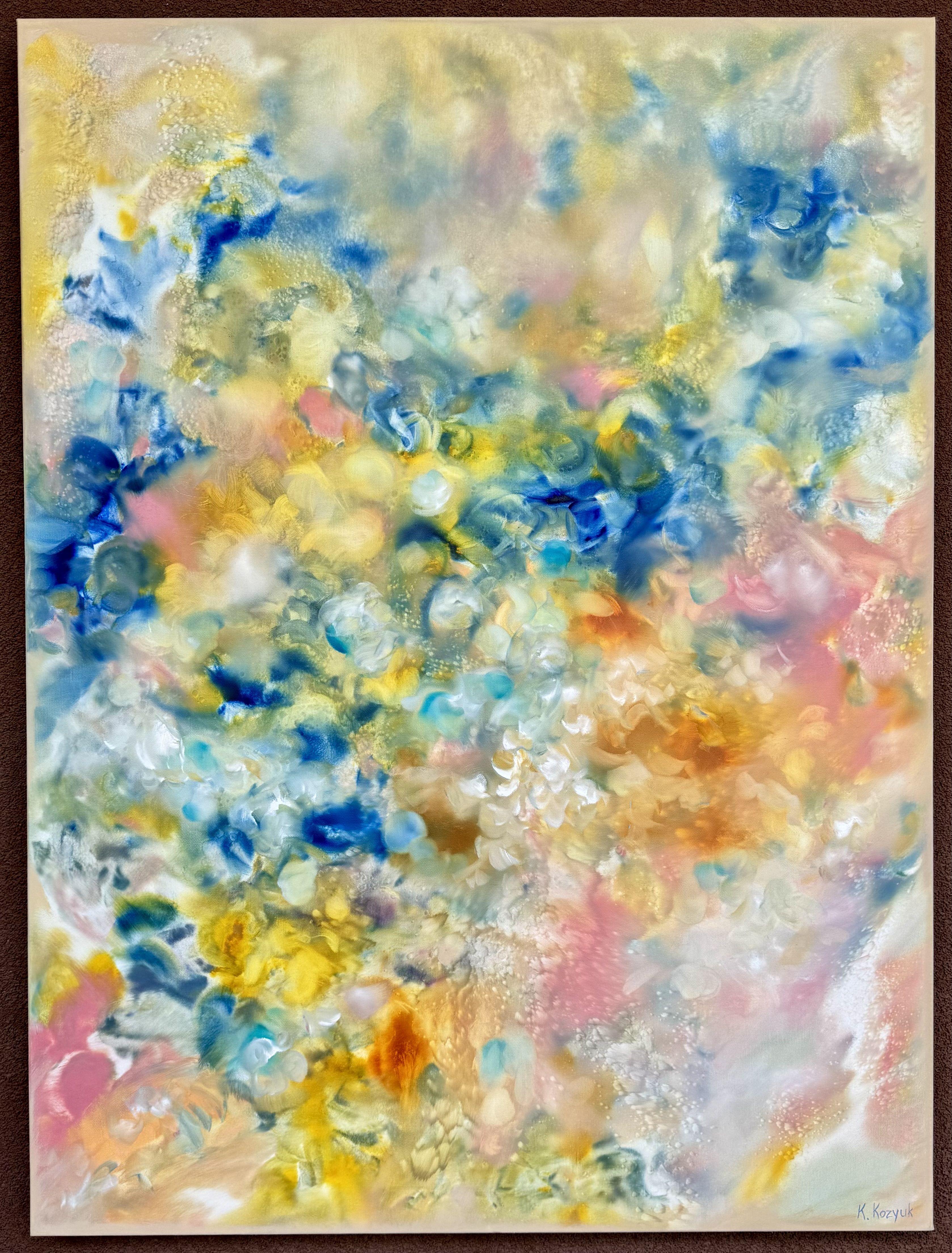 Abstract Painting Khrystyna Kozyuk - Hortensia I, Peinture, Huile sur toile