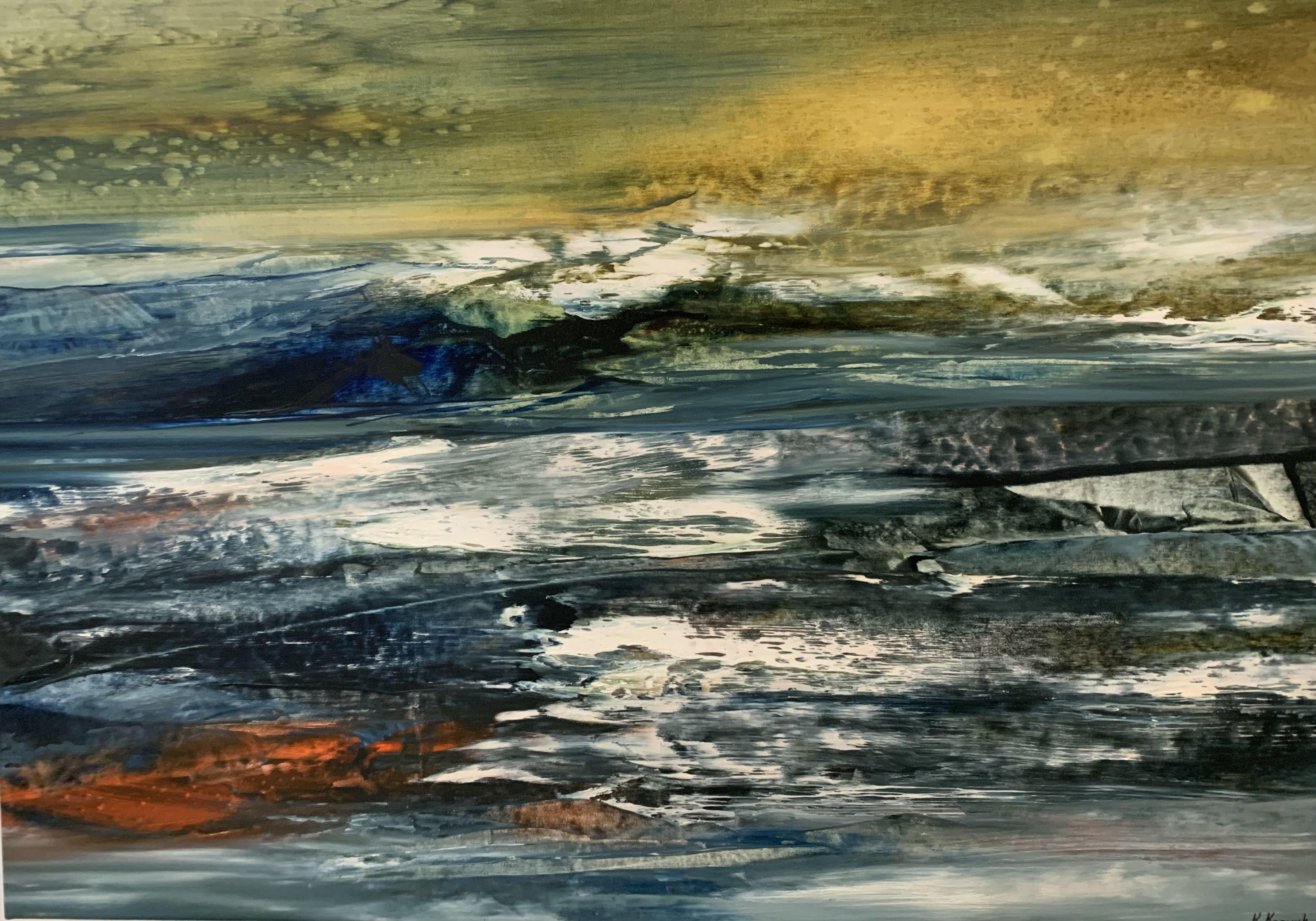Miles, Pittura, Olio su tela - Painting di Khrystyna Kozyuk