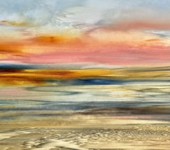 Pink Sunset, Painting, Oil on Canvas