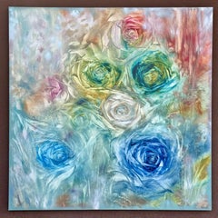 Rosen in Farbe, Gemälde, Öl auf Leinwand
